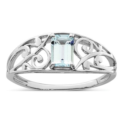 Sterling Silver Aquamarine Ring