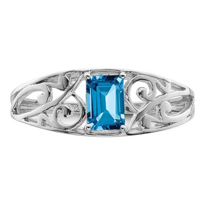 Sterling Silver Sky Blue Topaz Ring – view 6