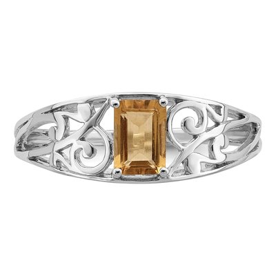 Sterling Silver Citrine Ring – view 6