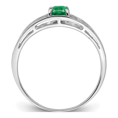 Sterling Silver Emerald Natural Ring – view 3