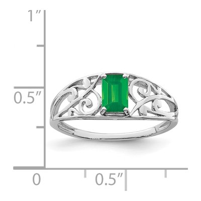 Sterling Silver Emerald Natural Ring – view 5
