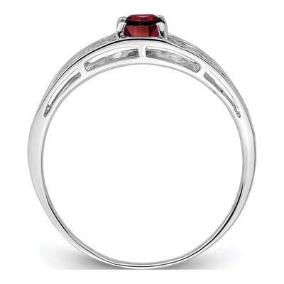 Sterling Silver Garnet Natural Ring – view 3