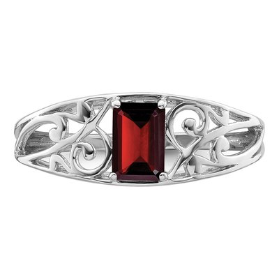 Sterling Silver Garnet Natural Ring – view 6