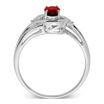 Sterling Silver Garnet & Diamond Ring – view 3