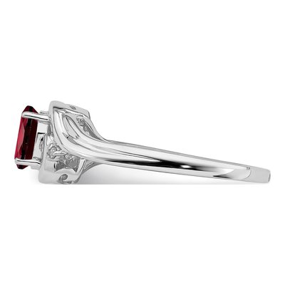 Sterling Silver Garnet & Diamond Ring – view 5