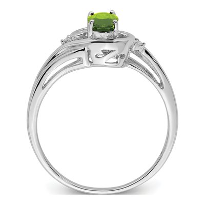Sterling Silver Peridot & Diamond Ring – view 3