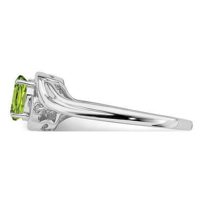 Sterling Silver Peridot & Diamond Ring – view 4