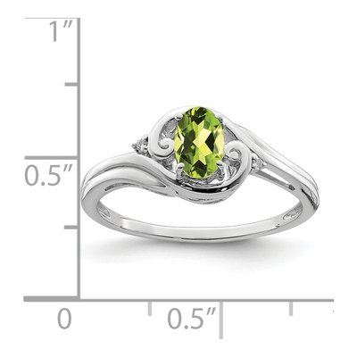 Sterling Silver Peridot & Diamond Ring – view 5