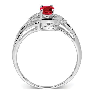 Sterling Silver Ruby & Diamond Ring – view 3