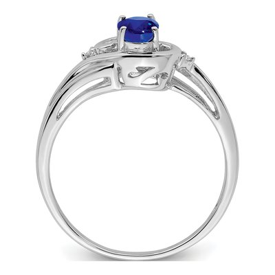 Sterling Silver Sapphire & Diamond Ring – view 3