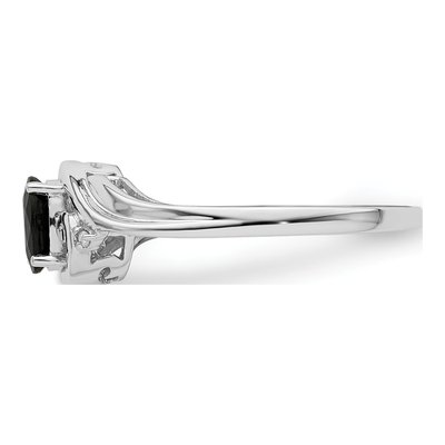 Sterling Silver Sapphire & Diamond Ring – view 4