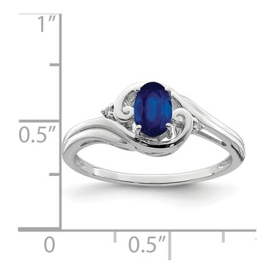 Sterling Silver Sapphire & Diamond Ring – view 5
