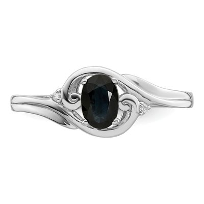 Sterling Silver Sapphire & Diamond Ring – view 6