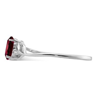 Sterling Silver Garnet & Diamond Oval Ring – view 5