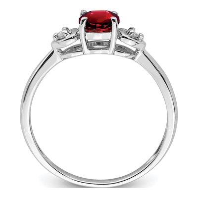 Sterling Silver Garnet & Diamond Ring – view 3