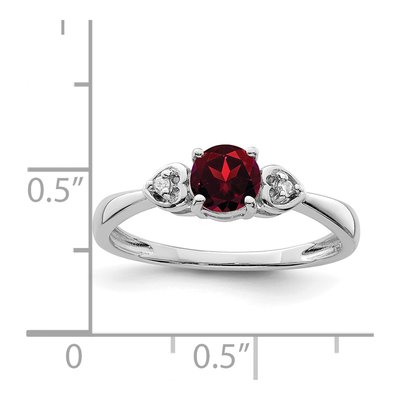 Sterling Silver Garnet & Diamond Ring – view 4