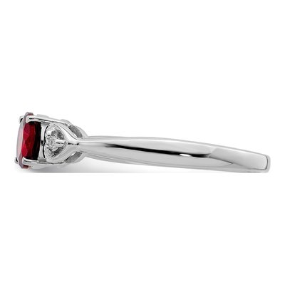 Sterling Silver Garnet & Diamond Ring – view 5