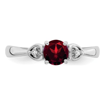 Sterling Silver Garnet & Diamond Ring – view 6
