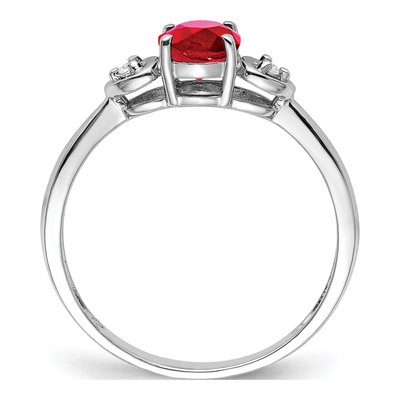 Sterling Silver Ruby & Diamond Ring – view 3