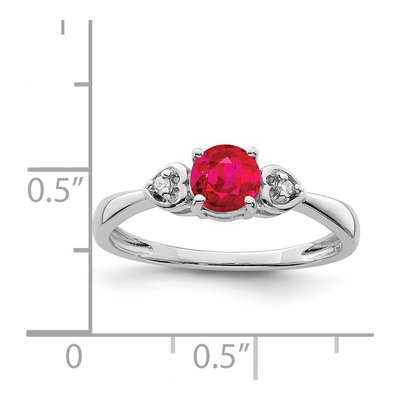 Sterling Silver Ruby & Diamond Ring – view 4