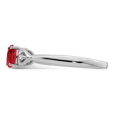 Sterling Silver Ruby & Diamond Ring – view 5