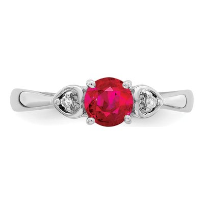 Sterling Silver Ruby & Diamond Ring – view 6