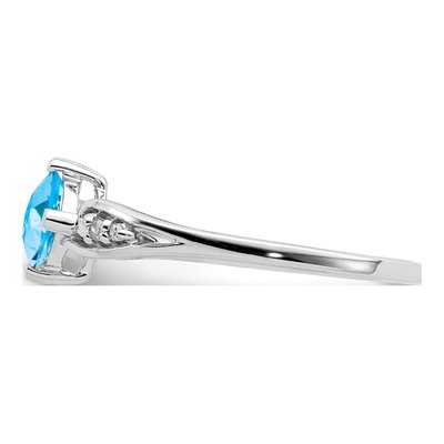 Sterling Silver Sky Blue Topaz & Diamond Ring – view 5