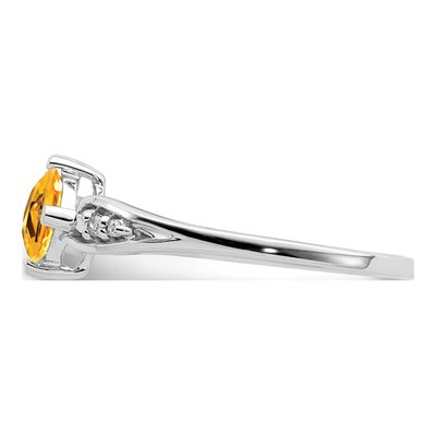 Sterling Silver Citrine & Diamond Cushion Ring – view 5