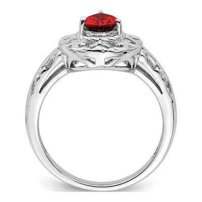 Sterling Silver Garnet Teardrop Ring – view 3
