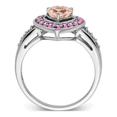 Sterling Silver Morganite Heart Ring – view 3