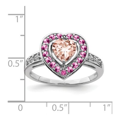 Sterling Silver Morganite Heart Ring – view 4