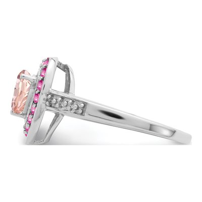 Sterling Silver Morganite Heart Ring – view 5