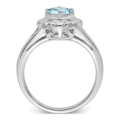 Sterling Silver Aquamarine Square Ring – view 3