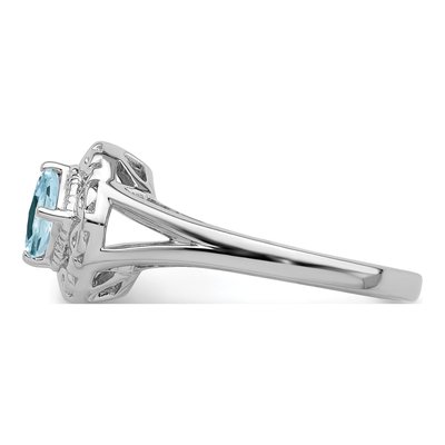 Sterling Silver Aquamarine Square Ring – view 4