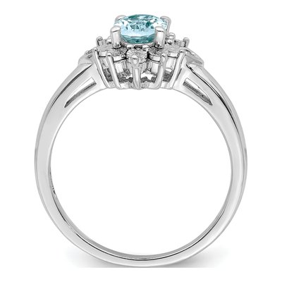 Sterling Silver Topaz & Diamond Ring – view 3