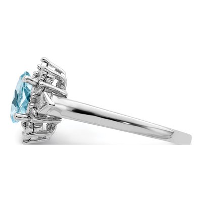 Sterling Silver Topaz & Diamond Ring – view 5