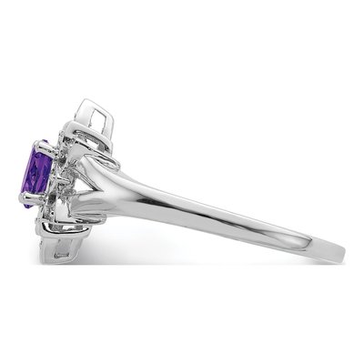Sterling Silver Amethyst & Diamond Ring – view 5