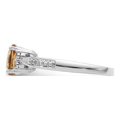 Sterling Silver Whiskey Quartz & Diamond Whiskey Ring – view 5