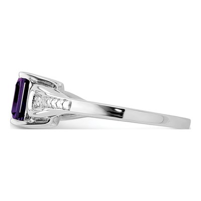 Sterling Silver Amethyst & Diamond Ring – view 5