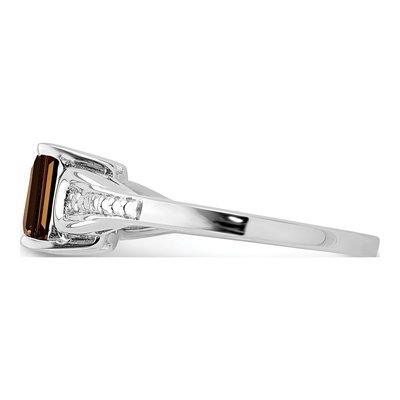 Sterling Silver Smoky Quartz & Diamond Ring – view 5