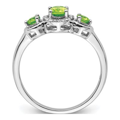 Sterling Silver Peridot & Diamond Ring – view 2