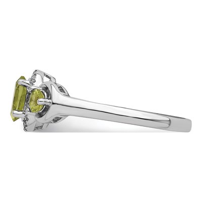 Sterling Silver Peridot & Diamond Ring – view 3