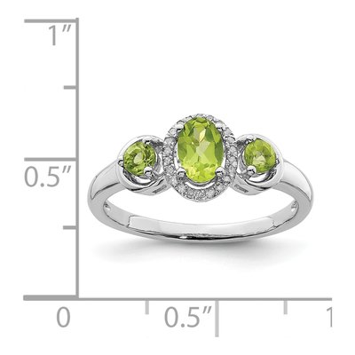 Sterling Silver Peridot & Diamond Ring – view 4