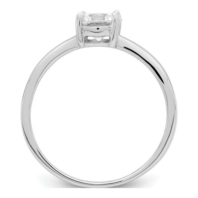 Sterling Silver CZ Round Solitaire Engagement Ring – view 3