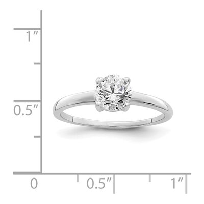 Sterling Silver CZ Round Solitaire Engagement Ring – view 4