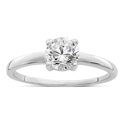 Sterling Silver CZ Round Solitaire Engagement Ring