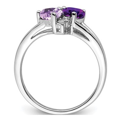 Sterling Silver Rose de France Amethyst & Amethyst Ring – view 3