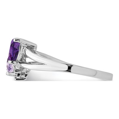 Sterling Silver Rose de France Amethyst & Amethyst Ring – view 4