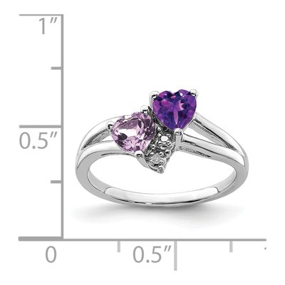 Sterling Silver Rose de France Amethyst & Amethyst Ring – view 5