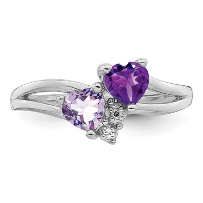 Sterling Silver Rose de France Amethyst & Amethyst Ring – view 6
